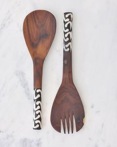 Super Quality Durable Wooden <b>Salad</b> <b>Tools</b> Eco-Friendly Resin Handle Dinnerware Sets Customized Size Fork Knife <b>Salad</b> Serving Set - Product Image 1