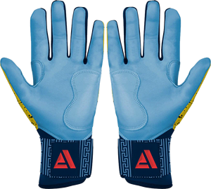 Premium Leather Customizable Baseball Batting <b>Gloves</b> premium leather yellow color Closure <b>type</b> hook and loop - Product Image 2
