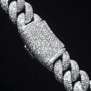 High Quality Customized Iced Jewelz Iced Cuban Link Moissanite Chain 925 Sterling Silver Rose Gold Plated D VVS Brilliant - Product Image 3