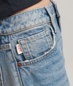 Pantalons en jean pour femmes sur mesure, taille mi-haute, devant plat, jambes larges peintes, coupe ample, pantalon en jean boyfriend respirant avec le meilleur OEM - Product Image 3