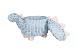 Handwoven Rattan Dinosaur <b>Storage</b> <b>Basket</b> for Kids, Cute Animal Shape <b>Wicker</b> Toy Organizer for Nursery, Playroom, and Home Decor - Product Image 2