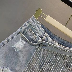 Shorts en jean, tissu doux, coupe confortable, respirant, léger, style pour femmes, vêtements décontractés, tenue d'été, voyage et usage quotidien - Product Image 5