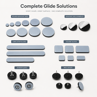 Glissière rectangulaire autocollante en PTFE 25x35mm pour meubles, armoires et tables