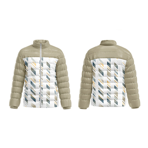 Chaqueta Acolchada Unisex con Degradado de Color, Estampado por Sublimación, Cuello Alto, Cierre de Cremallera, Informal de Invierno, Gruesa, con Relleno de Poliéster - Product Image 5
