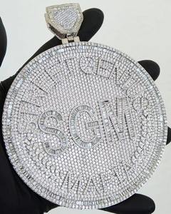 Pendentifs et Breloques en Argent Sterling 925 avec Moissanite Véritable 3,30 carats, Personnalisables avec Nom, Bijoux en Diamant Plaqué Or pour Fêtes - Product Image 1