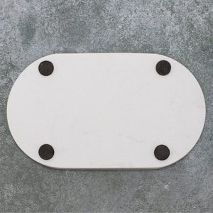 Modern White Marble Oval Decorative Tray Minimalist Vanity Organizer Tray for Bathroom Countertop <b>Coffee</b> <b>Table</b> Home Decor - Product Image 4
