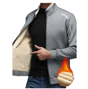 Customizable Men's Winter Varsity <b>Jacket</b> <b>Fleece</b>-<b>Lined</b> Full-Zip Stand Collar Eco-Friendly Embroidered Patchwork Casual Outdoor - Product Image 5