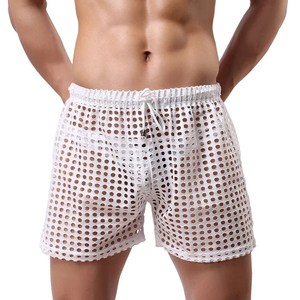 Pantalones Cortos Deportivos Blancos de Malla para Hombre, con Cordón Ajustable, Transpirables, con Logotipo Personalizado, Cintura Media, Alta Calidad - Product Image 1
