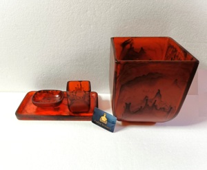 Ensemble de salle de bain en résine époxy au design créatif, quatre pièces personnalisées, pour distributeur de savon, porte-brosse à dents, au meilleur prix - Product Image 1