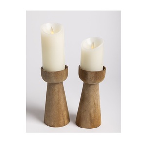 Porte-bougie en bois artisanal pour une décoration élégante de la maison, offrant un charme intemporel et une ambiance chaleureuse pour les espaces de vie. - Product Image 2