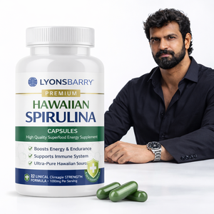 Tabletas de Espirulina Hawaiana LyonsBarry Premium, Suplemento Energético Antioxidante y Desintoxicante para Adultos, 500 mg, 100 Unidades, OEM - Product Image 1