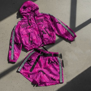 Custom Woven <b>Sequined</b> Front Gym Wear Full Zip Turtleneck Hoodies Tracksuit Jogging Crop Top Windbreaker Jacket <b>Two</b> <b>Piece</b> <b>Set</b> - Product Image 3