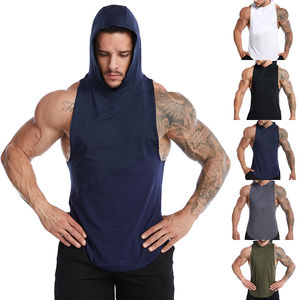 Camiseta sin mangas de poliéster con logo personalizado para hombre, informal, deportiva, para gimnasio, correr, fitness, culturismo, con estampado de músculos y logo. - Product Image 4