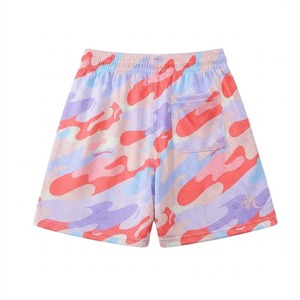 Shorts de basketball pour hommes en maille double couche par sublimation, personnalisables avec logo, design uni mi-long, en polyester, collection été 2025, haute qualité, fabriqués - Product Image 2