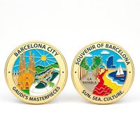 Monedas de recuerdo de París esmaltadas y bañadas en oro, de imitación moderna/antigua, personalizadas de zinc, de Francia, con pin de esmalte suave personalizado, monedas metálicas redondas