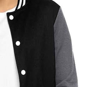 Nouvelle arrivée, veste bomber en cuir avec logo brodé, veste varsity en cuir pour unisexe - Product Image 3