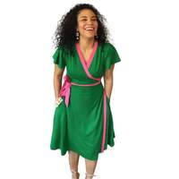 Robe de sororité pour femme, vert rose, taille élastique, sans bretelles, tissée, longueur genou, col en V, décontractée, élégante, style grec, douce, lavable