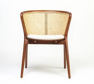 Ensemble de salle à manger en bois de style moderne du milieu du siècle, table rectangulaire avec chaises à dossier en rotin, 6 pièces, meubles pour la salle à manger à domicile - Product Image 4