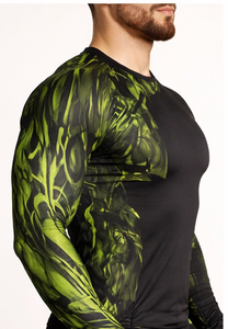 Men’s <b>Compression</b> <b>Shirt</b> Long Sleeve Gym Workout Rashguard Quick Dry Breathable Sportswear Green <b>Black</b> Custom Logo - Product Image 4