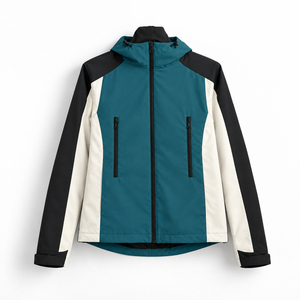 Chaqueta Deportiva con Capucha para Hombre, Cortavientos, con Bloques de Color, Corte Regular, Exterior de Poliéster, para Otoño - Product Image 3