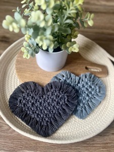 Handmade Heart Shape Macrame Coasters Elegant Boho Party Decor Suitable for Guest Entertainment and Special Occasions Decor - Product Image 6