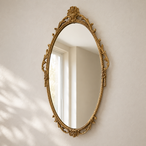 Antique Gold Oval Wall <b>Mirror</b> Ornate Rococo Frame Decorative Vintage <b>Mirror</b> For Living Room Bedroom Wall Decor - Product Image 4