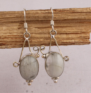 Pendientes de Plata de Ley 925 con Piedra Lunar Arcoíris Natural, Pendientes Colgantes de Piedra Lunar de Fuego Azul para Mujer - Venta al por Mayor de Piedras Preciosas - Product Image 5