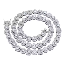 Cadena de Tenis de Moissanita de Alta Claridad, Colgante Hip Hop Bling, Joyería de Moda Unisex - Product Image 3