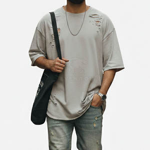 Camiseta para Hombre con Efecto Desgastado, Estilo Casual, Última Moda, Precio al por Mayor, Personalizada - Product Image 4