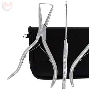 Stainless Steel Hair Extension <b>Pliers</b> <b>Sets</b> Kit Hook Needle Professional Wholesale Hair Extensions Tools Custom - Product Image 3
