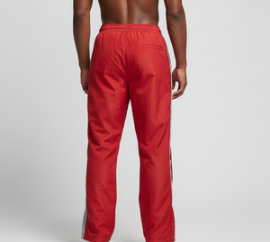 Pantalon de survêtement rouge pour homme, taille élastique, cordon de serrage, logo imprimé sur la bande latérale, joggers décontractés légers pour l'été - Product Image 5