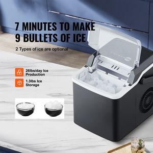 Máquina de Hielo Portátil 3 en 1 para Desayunos, 9 Cubos de Hielo en 7 Minutos, 26 Libras en 24 Horas, Autolimpieza con Cesta y Pala para Hielo - Product Image 3