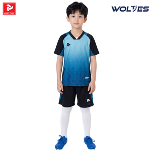 Ensemble de maillots de football WOLVES JP pour enfants et adultes, col rond, séchage rapide, couleurs personnalisées, impression par transfert thermique, uniforme d'équipe pour jeunes garçons et filles - Product Image 2