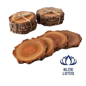 Posavasos de Madera Elegante en Oferta |   Tabla de Madera Maciza Natural de Alta Calidad para Café - Product Image 1