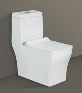 โถสุขภัณฑ์แบบแขวนผนัง REVA-5025 รุ่น One Piece Closet ทรงสี่เหลี่ยม ไร้ขอบ ผลิตจากเซรามิก พร้อมระบบ Dual-Flush STrap สำหรับห้องน้ำในบ้านพักตากอากาศ โรงแรม ห้องน้ำโรงเรียน - Product Image 1