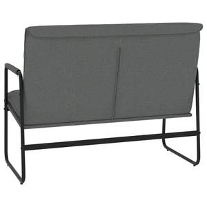 Sofá Rectangular Moderno de Dos Plazas en Tela Gris Oscuro para Sala de Estar - Product Image 5