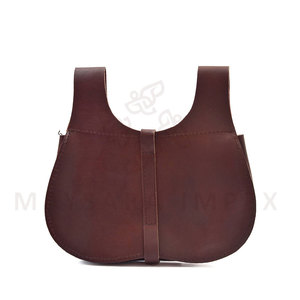 Bolsa de Cuero Medieval Ajustable con Diseño Cosido y Cierre de Hebilla, Bolsas de Cuero Medievales Hechas a Mano - Product Image 5