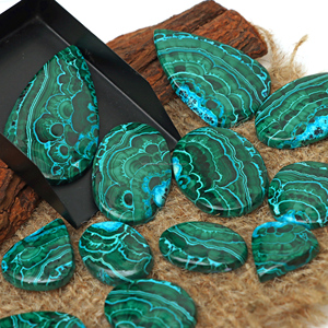 Mélange de chrysocolle et de malachite naturels, pierres précieuses brutes en cabochon pour la fabrication de bijoux, spécimen minéral Radha Arts - Product Image 5