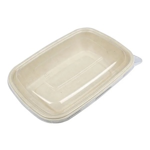 New 1000Ml Sugarcane Bagasse Biodegradable Disposable <b>Takeaway</b> Food Packaging Box with Lid Unbleached Anti Leak Food <b>Containers</b> - Product Image 2