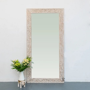 Contemporary Full Body <b>Mirror</b> for Apartment Decor Decorative Floral Detailing with Elegant Reflective Clarity - Product Image 3