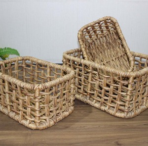Artex Dong Thap Water Hyacinth <b>Storage</b> <b>Basket</b> Open Weave <b>Shelf</b> Organizer Set - Product Image 2