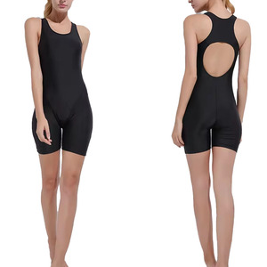 Maillots de bain une pièce athlétiques de compétition en gros, respirants, dos croisé, pour l'entraînement, couleur personnalisée, pour femmes - Product Image 3