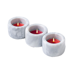 Porte-bougies en marbre naturel pour bougies chauffe-plat, décoration de centre de table, réceptions de mariage, fêtes du thé, anniversaires - Product Image 1