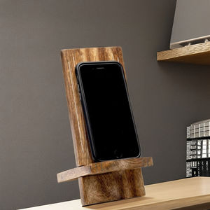 Support de téléphone portable magnétique en bois naturel de luxe portable pour bureau et usage polyvalent, compatible avec tous les téléphones portables, antidérapant - Product Image 3