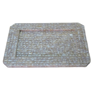 Artisanat de haute qualité mère de poire servant du plateau d'incrustation de résine de coquille de vadrouille du fabricant de l'Inde - Product Image 1