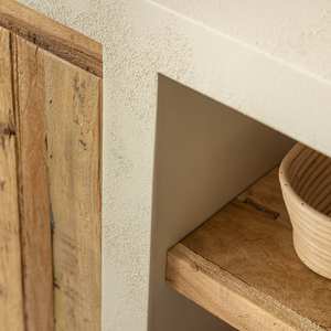 Aparador de 2 puertas Vandana Prime Lyra con estantes en madera efecto hormigón y madera reciclada - Product Image 5