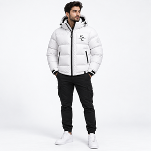 Veste matelassée unisexe personnalisée, écologique, anti-UV, imperméable, à capuche, style streetwear, vente en gros, marque privée - Product Image 4