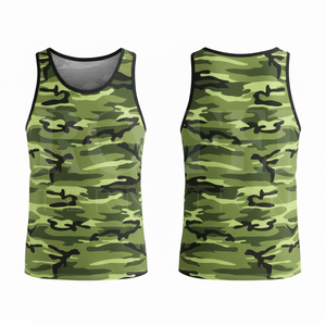 Camisetas Deportivas de Entrenamiento OEM Personalizadas, Camisetas sin Mangas de Camuflaje, Transpirables, de Algodón, Casuales, Ligeras, para Verano - Product Image 5
