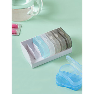 7-Piece 2-Compartment Medicine <b>Bottle</b> <b>Pill</b> Storage Case Made in Korea Model Daiso0478 - Product Image 1