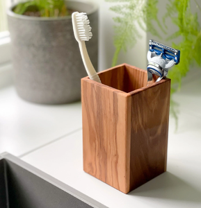 Handicrafts Wood Toothbrush Holder High Quality Custom Size <b>Bathroom</b> Accessories With Wholesale Supplier - Product Image 4